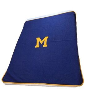 Vintage University Of Michigan Wolverines Stadium Throw Blanket Wool 65"x56"